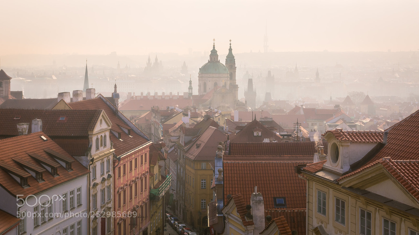 Sony SLT-A55 (SLT-A55V) sample photo. Foggy sunrise in prague photography