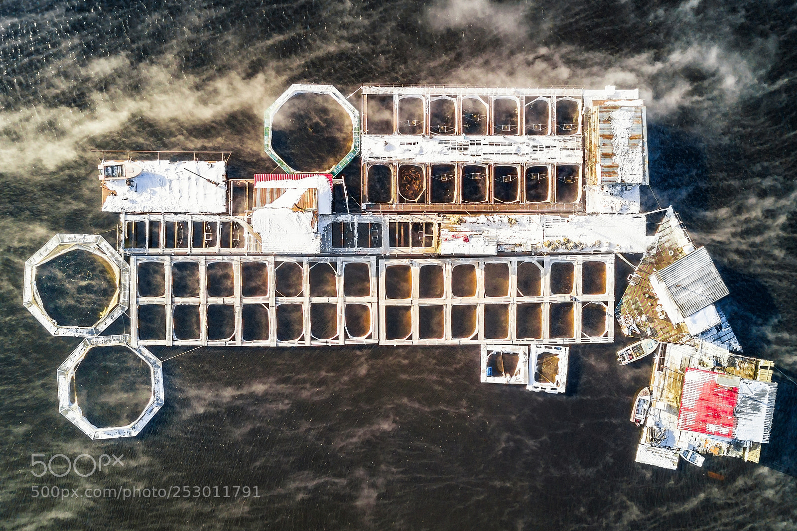 DJI FC220 sample photo. Russian fish farm photography