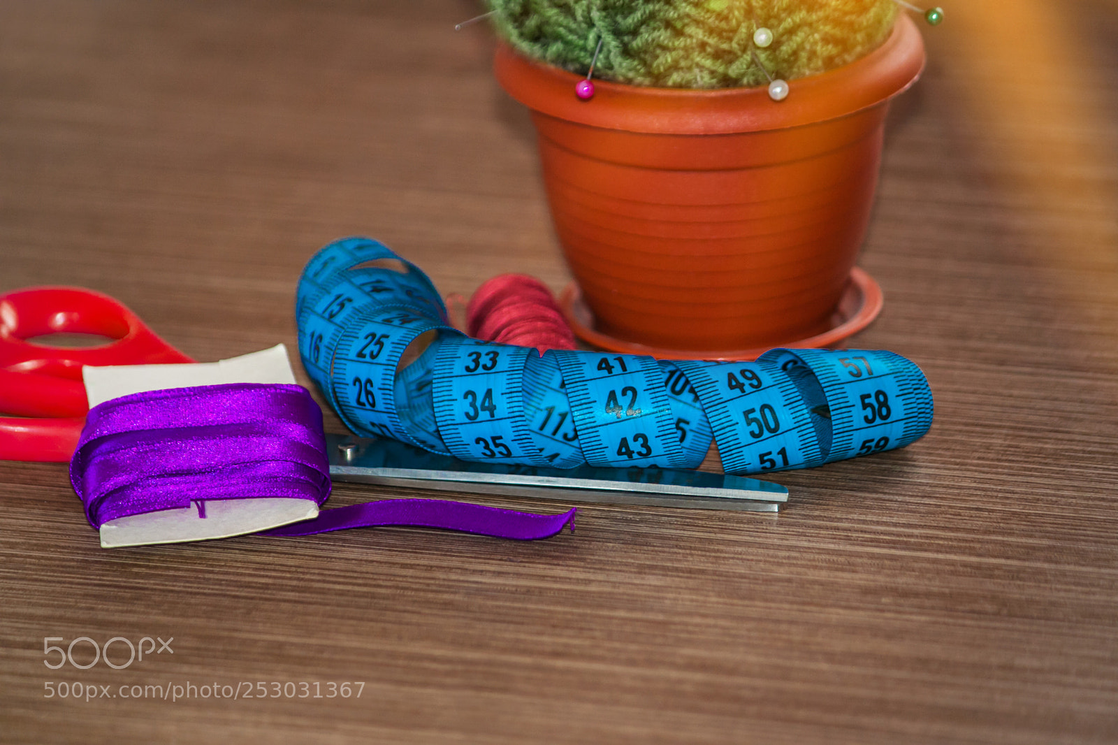 Canon EOS 50D sample photo. Sewing accessories on table photography