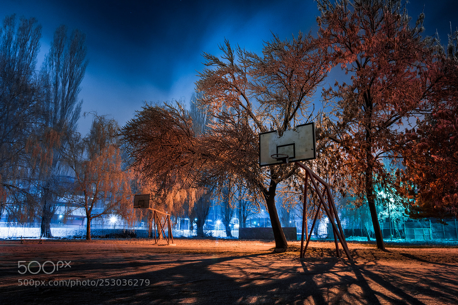 Nikon D7200 sample photo. Playground in winter night photography