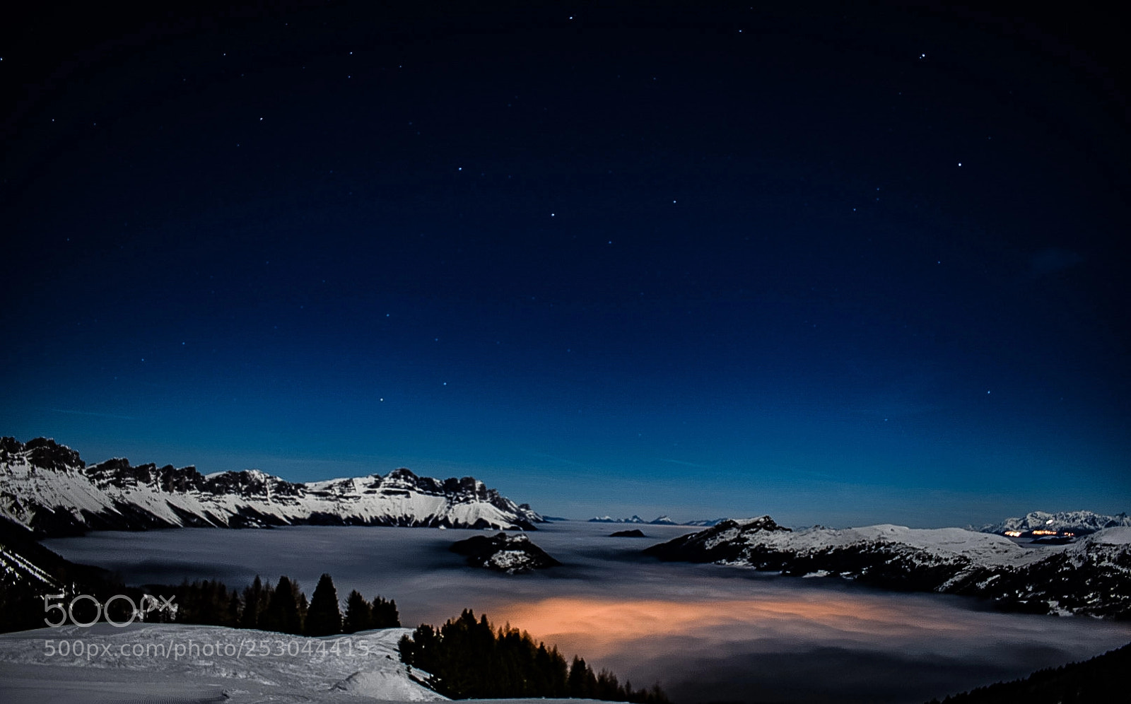 Nikon D3400 sample photo. Winter night in vercors photography