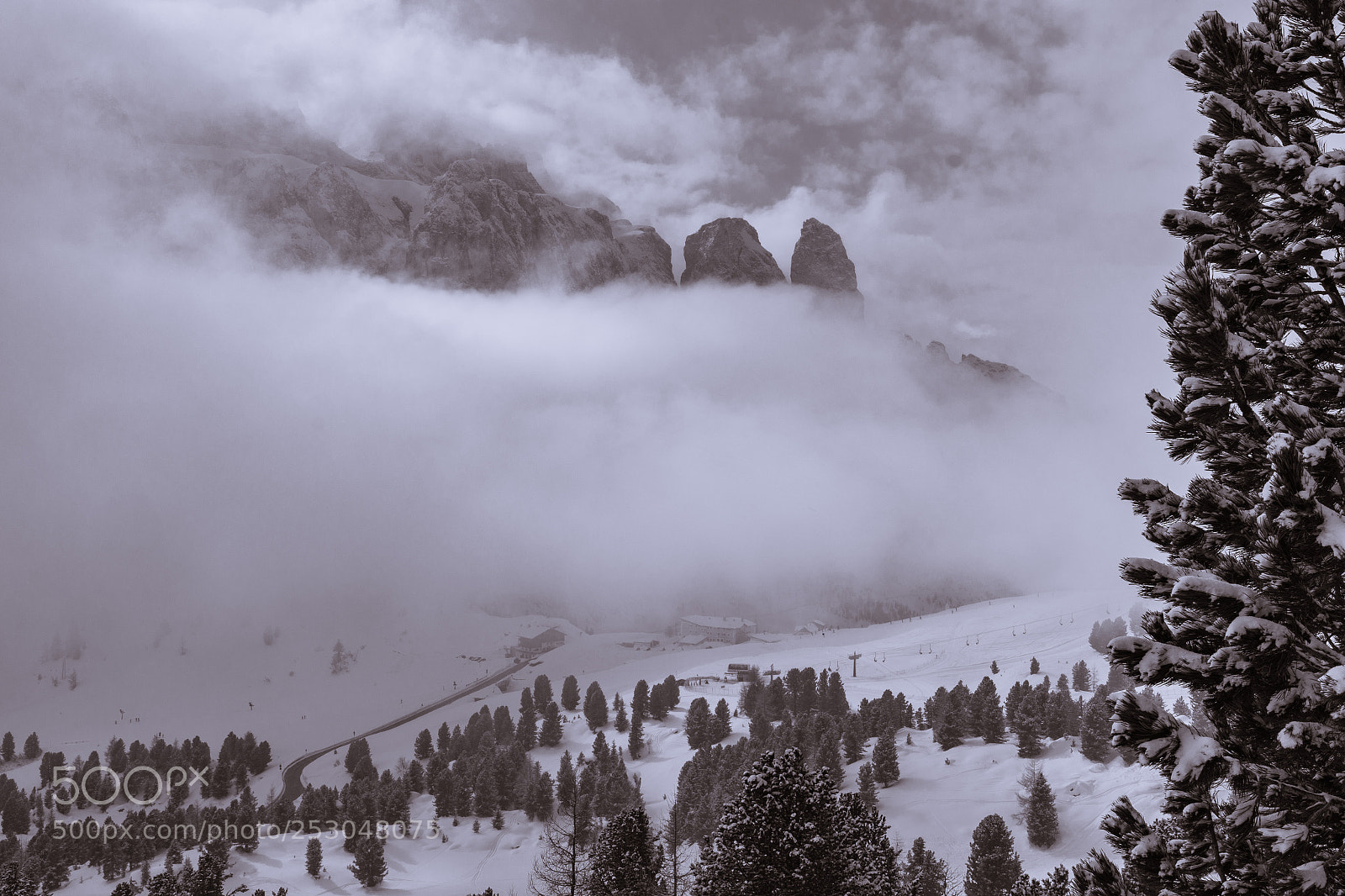 Nikon D500 sample photo. Dark clouds in dolomites photography