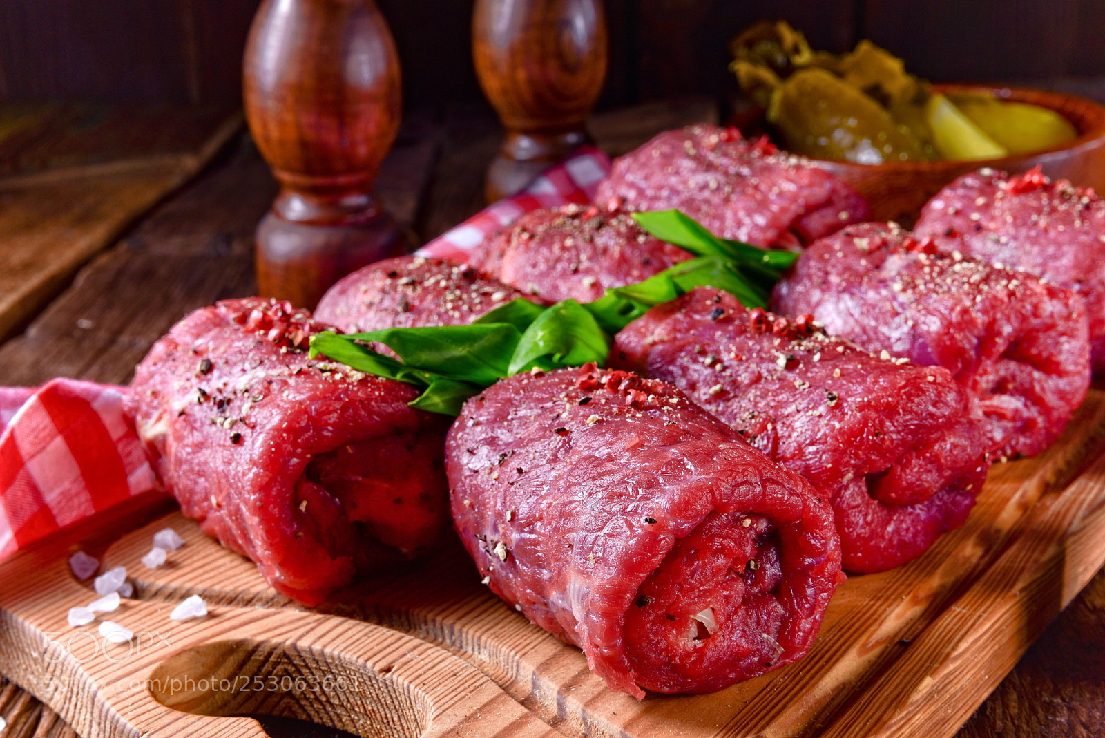 Nikon D810 sample photo. Fresh raw beef roulades photography
