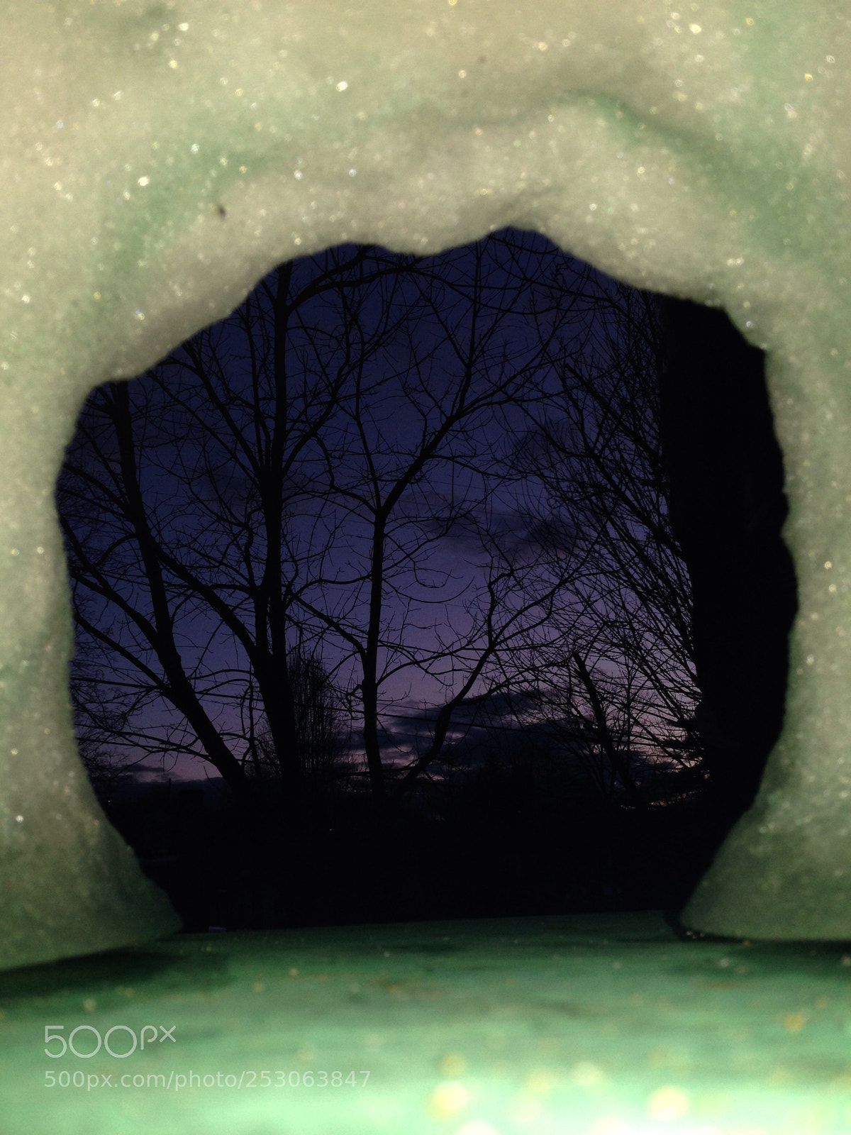 Apple iPhone 5 sample photo. Inside mini igloo with photography