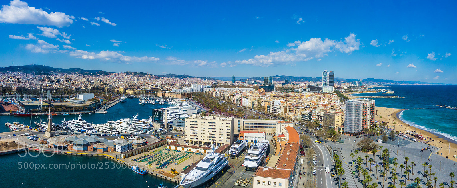 Sony a6000 sample photo. Barcelona in panorama photography
