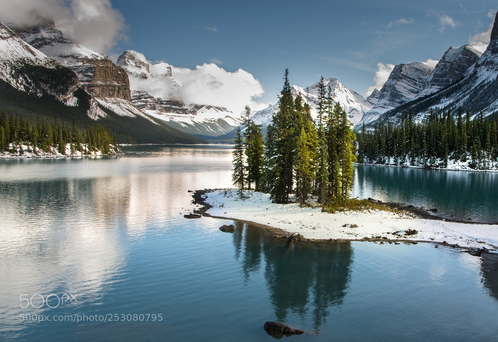 Nikon D800 sample photo. Spirit island maligne lake photography
