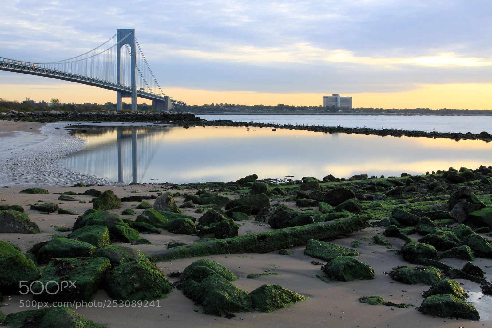 Canon EOS 50D sample photo. Verrazano narrows bridge sunrise. photography