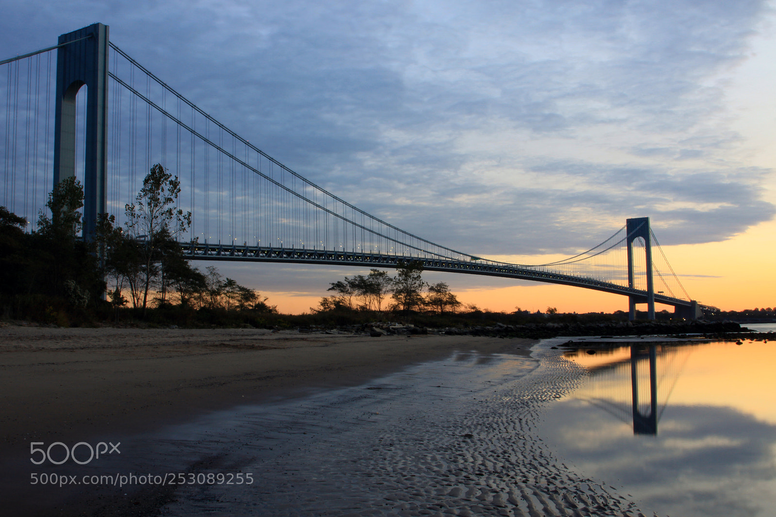 Canon EOS 50D sample photo. Verrazano narrows bridge sunrise. photography