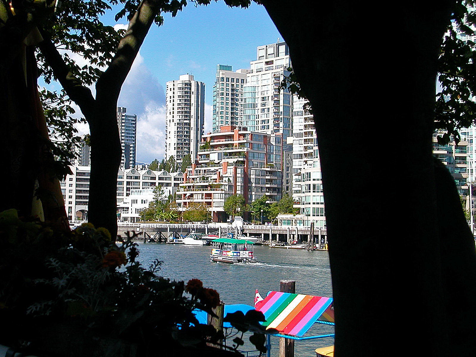 Nikon E2500 sample photo. Vancouver waterfront from cafe on granville island photography