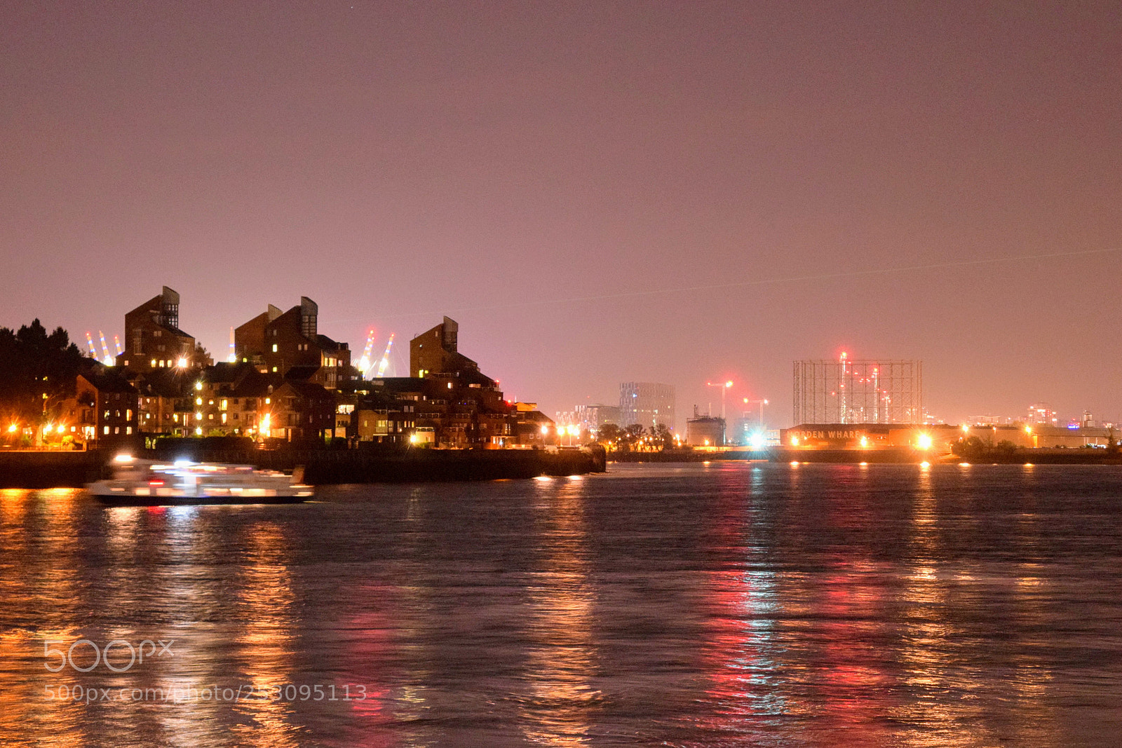 Nikon D3300 sample photo. Night lights on river photography