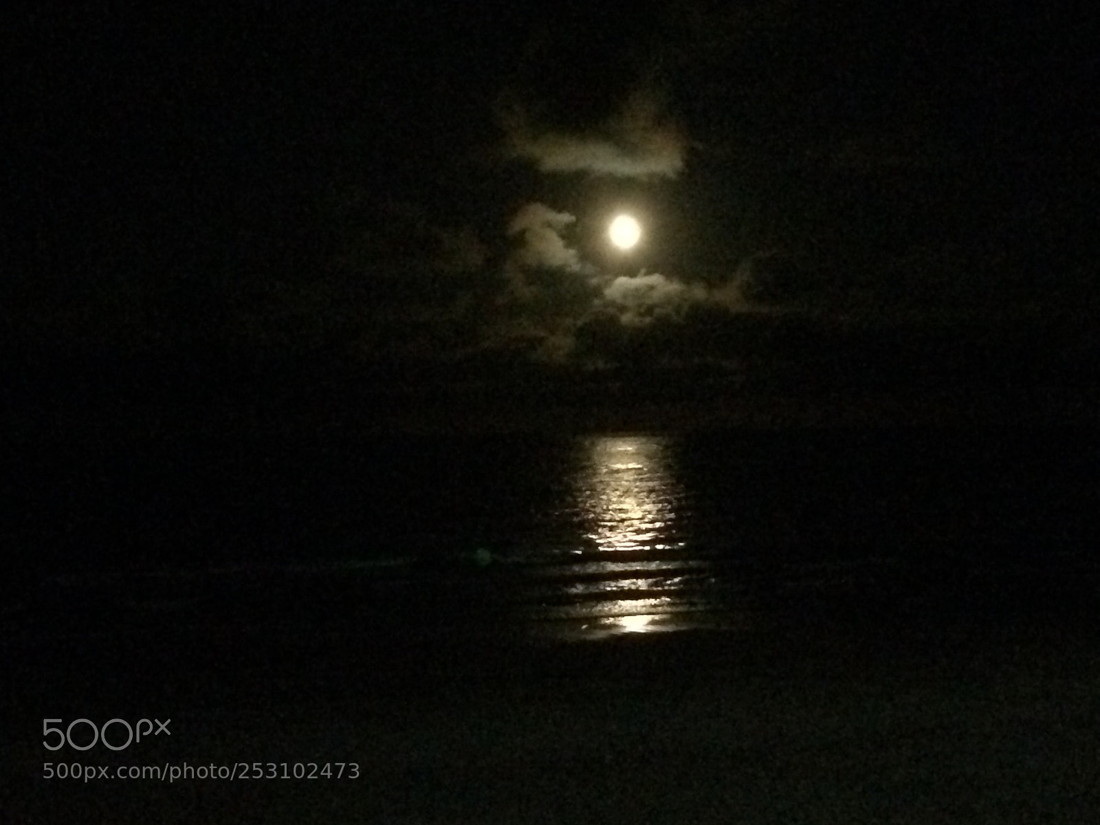 Apple iPhone 5s sample photo. Sea by moonlight  photography