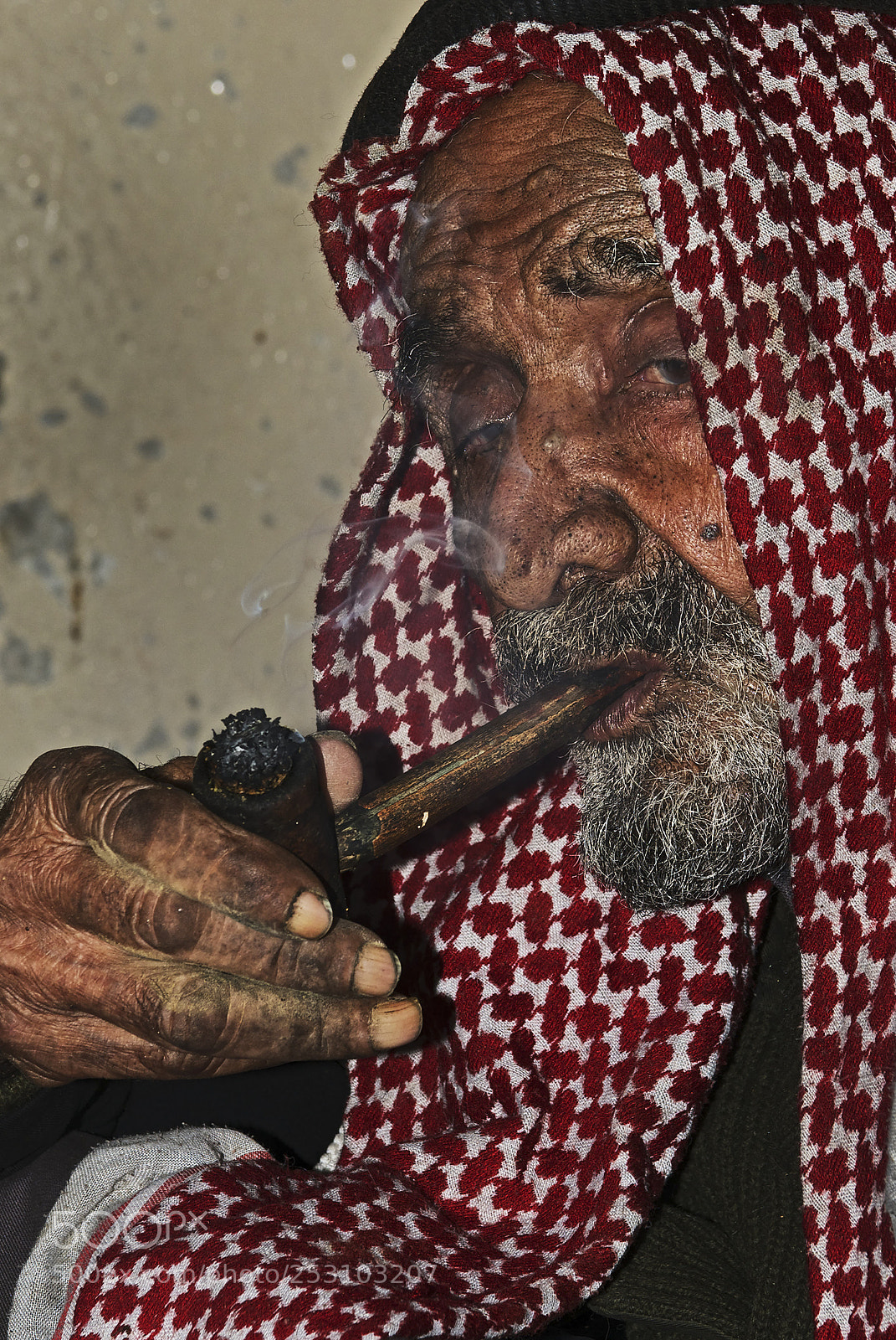 Nikon D300 sample photo. Elderly bedouin with pipe photography