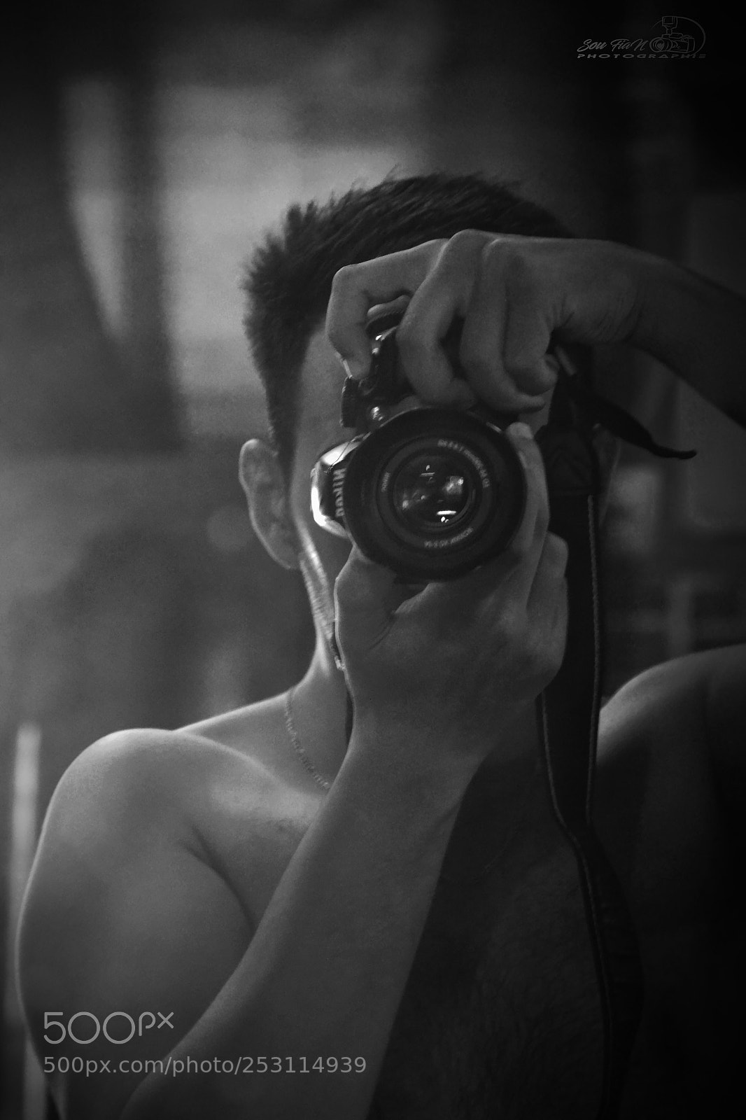 Nikon D3100 sample photo. Reflection body black & white photography