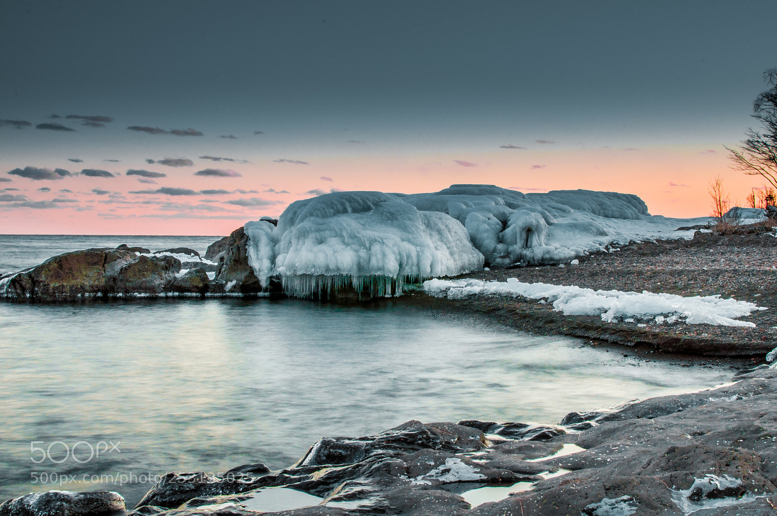Nikon D5000 sample photo. Ice on the lake photography