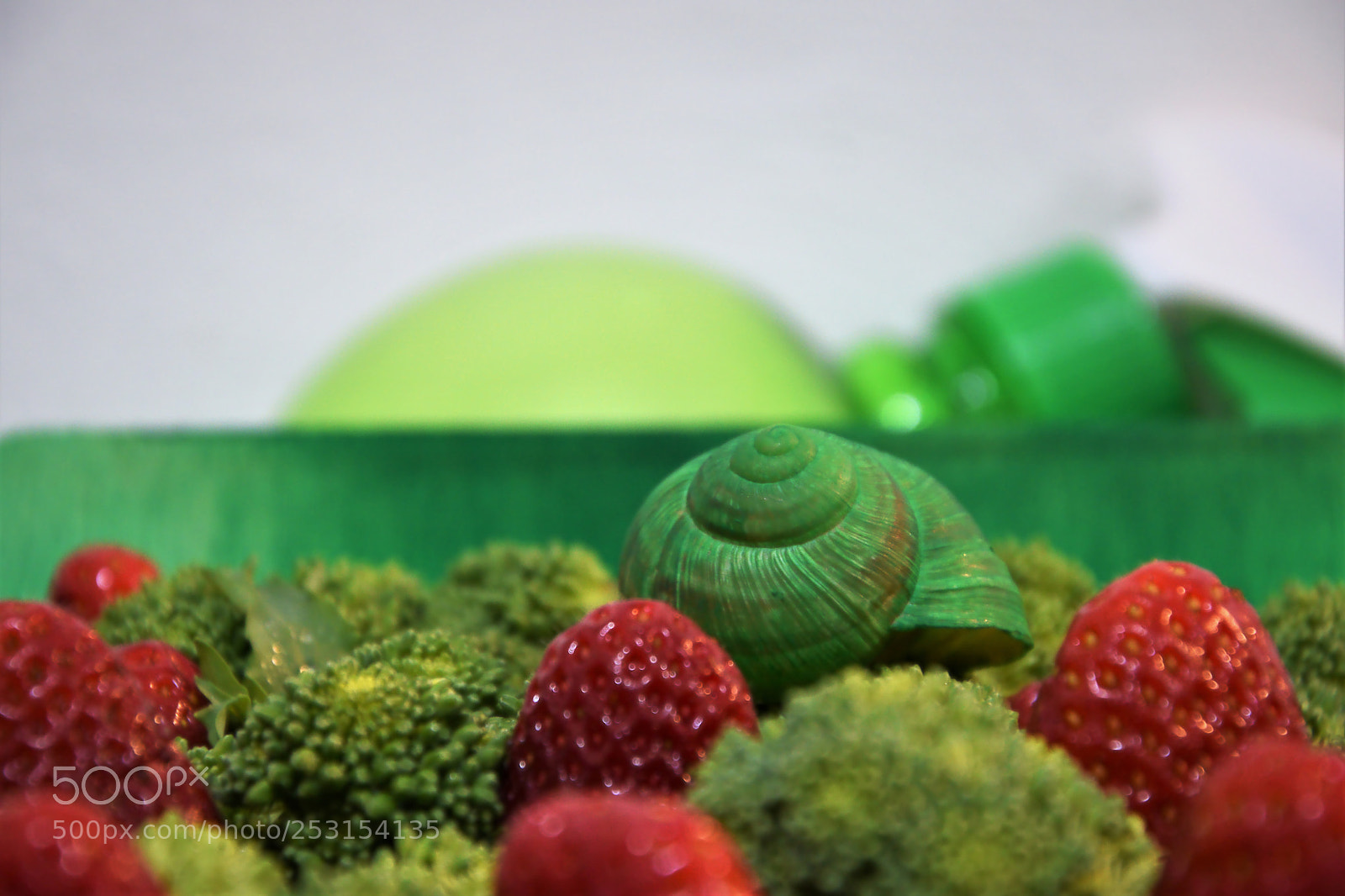 Nikon D3300 sample photo. Snail n green, vegetables photography