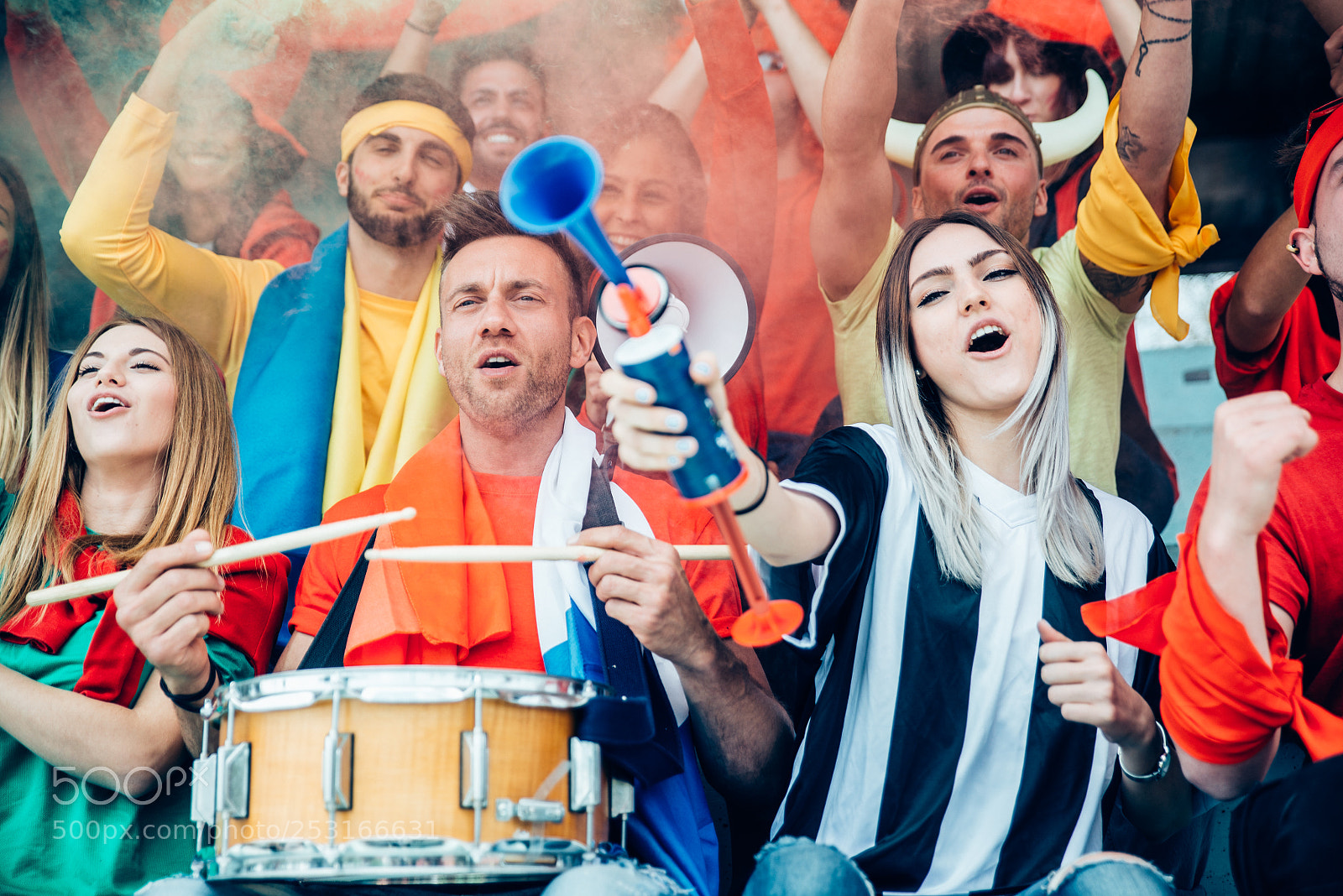 Nikon D610 sample photo. Football fans supporting their photography