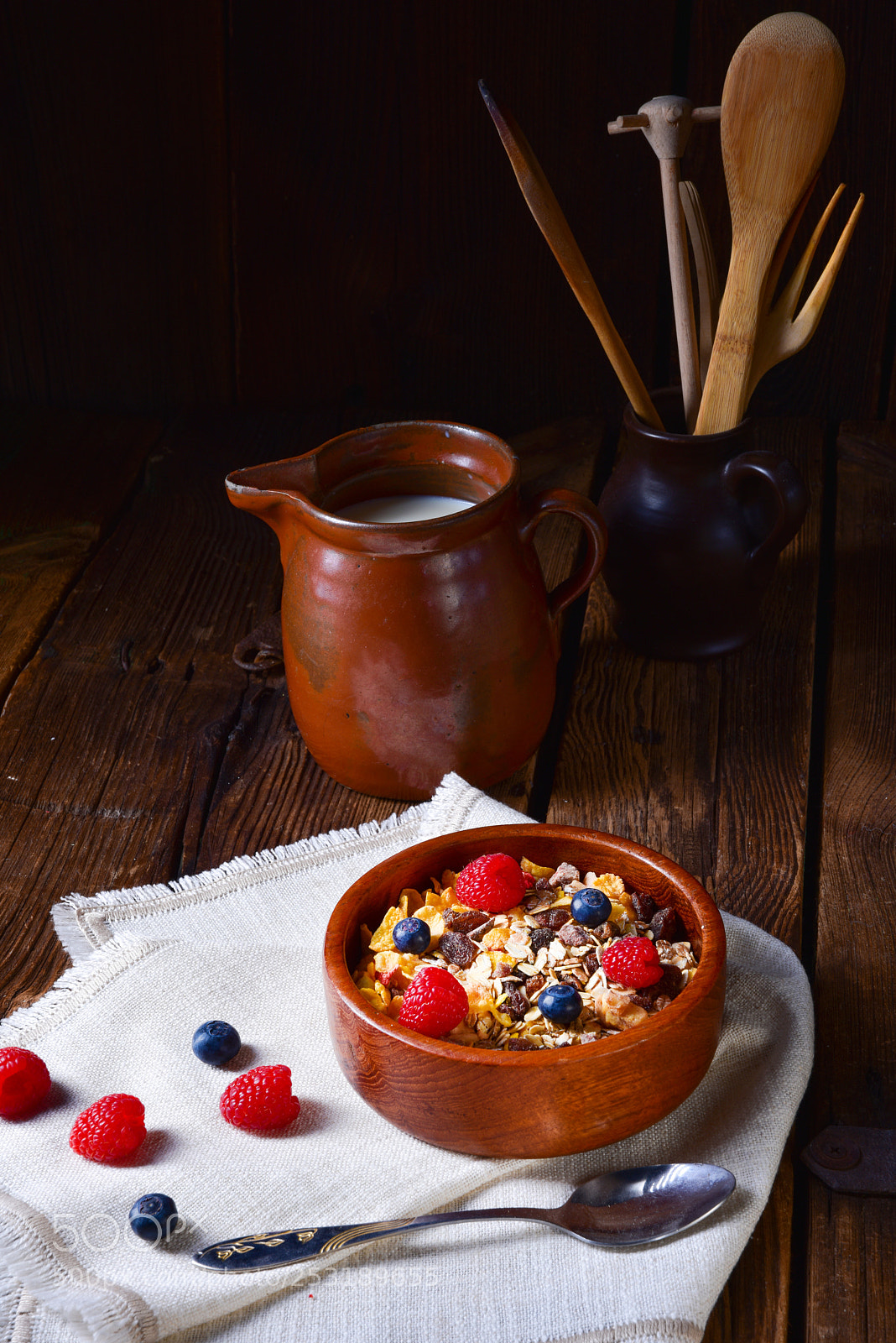 Nikon D810 sample photo. Rustic muesli breakfast with photography