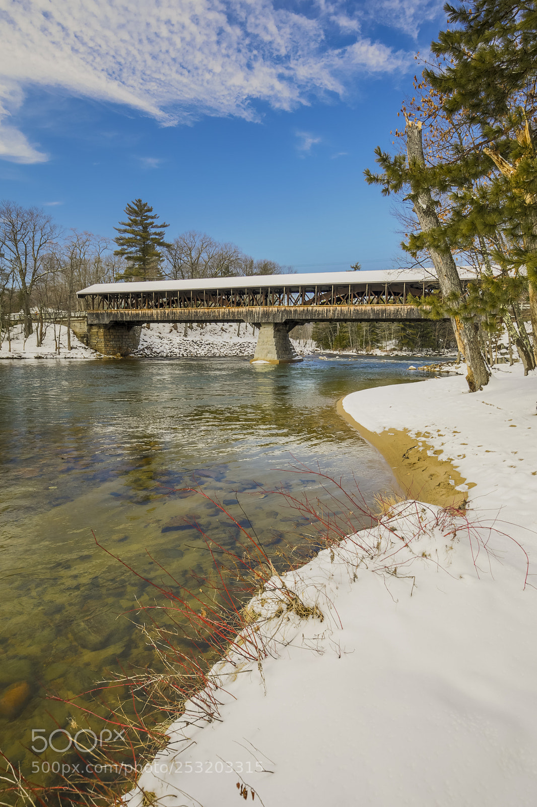 Canon EOS 5D Mark IV sample photo. Nh-#48-conway-saco river bridge photography