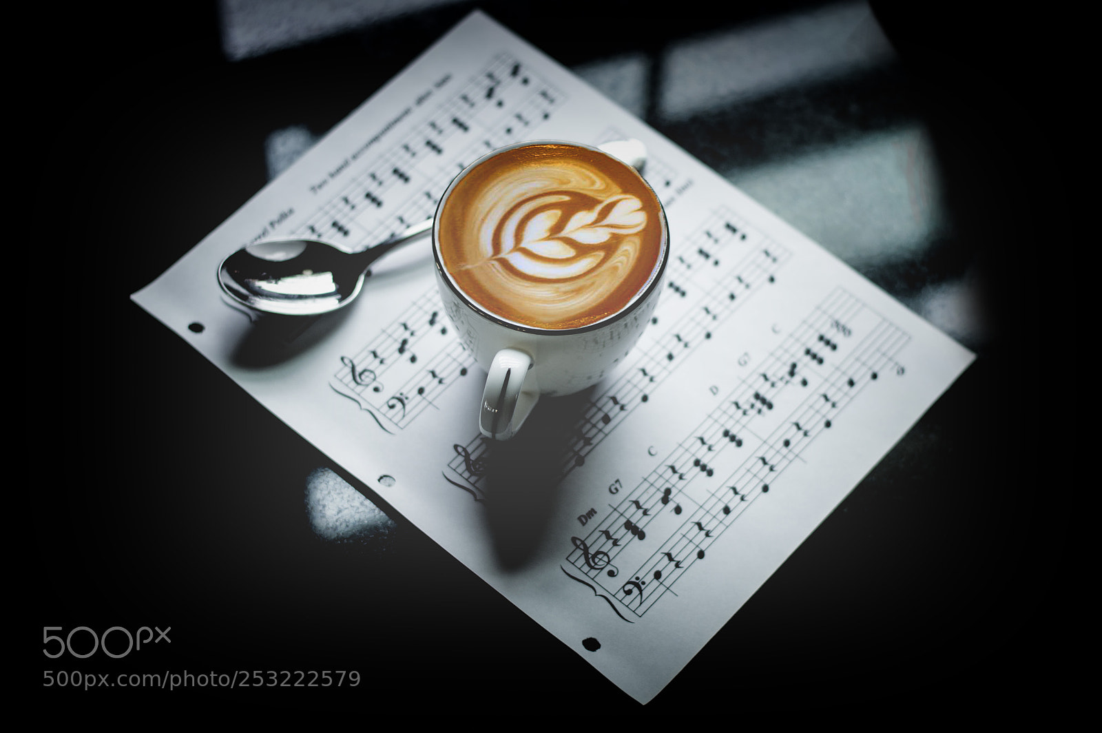 Nikon D3200 sample photo. Coffee and sheet music photography