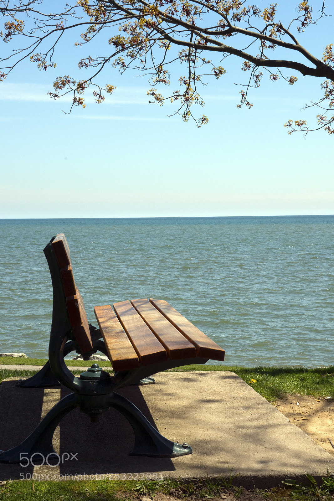 Sony a7R II sample photo. Park bench by lakeshore photography