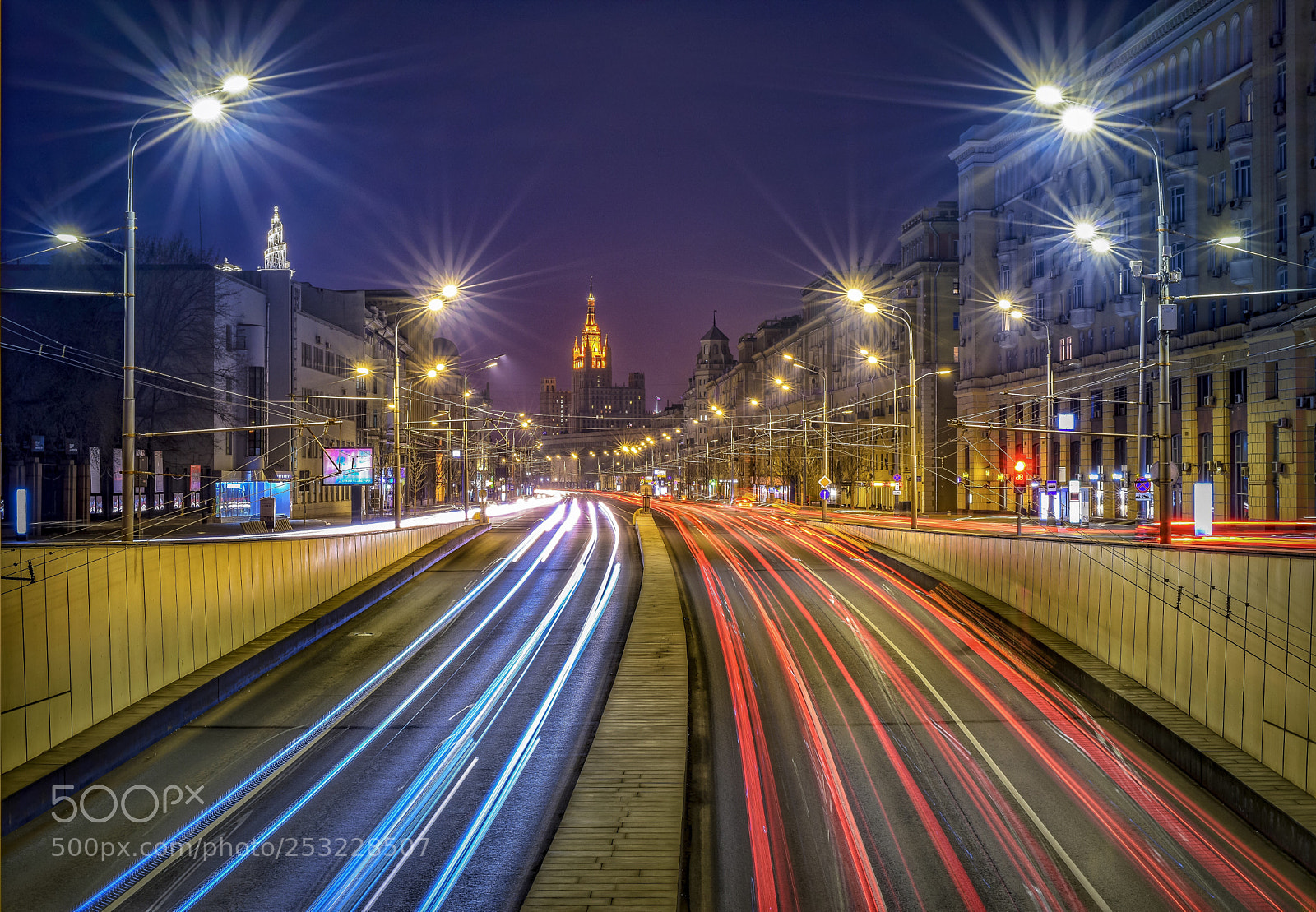 Nikon D810 sample photo. Night traffic photography