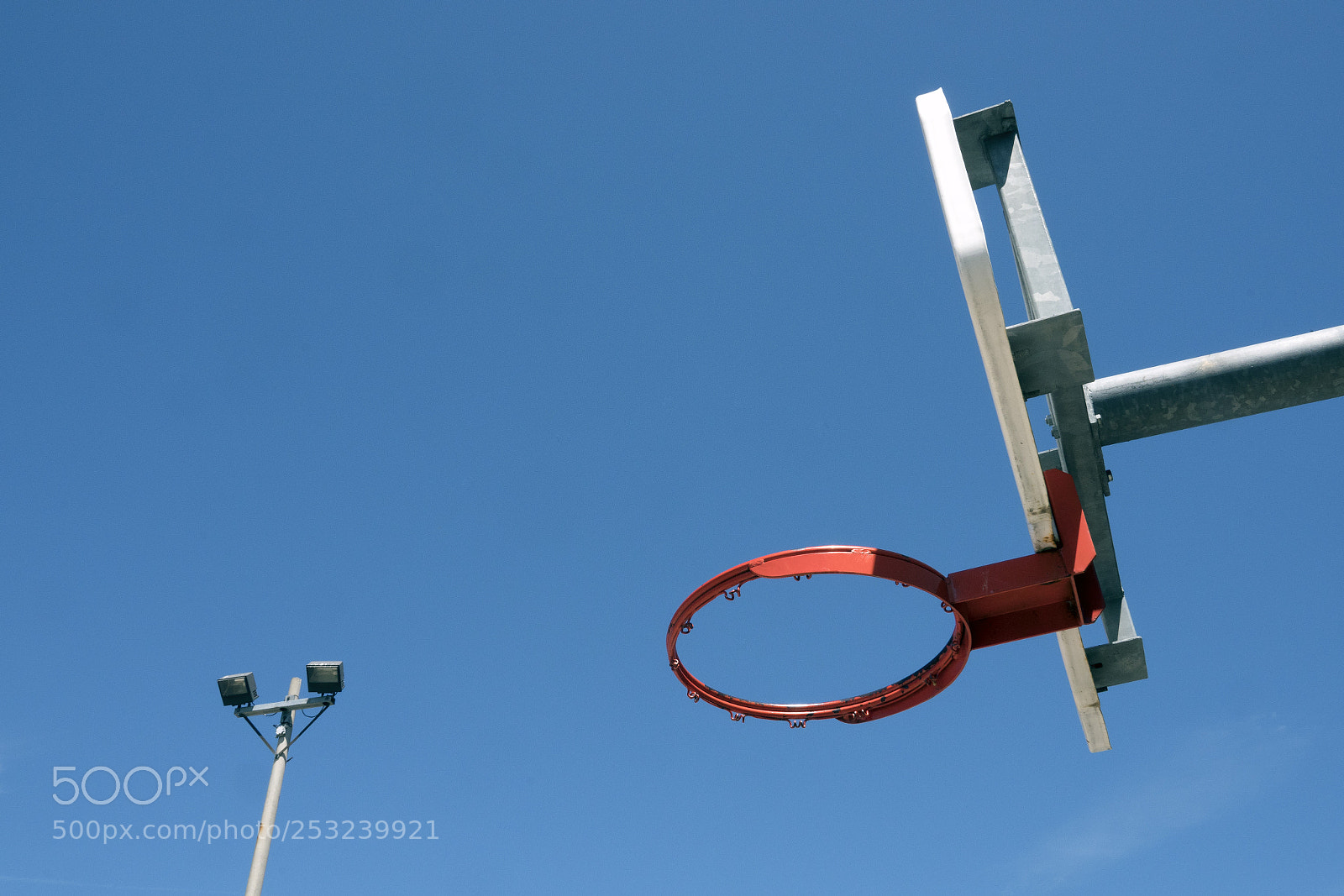 Sony a7R II sample photo. Basketball hoop and lights photography