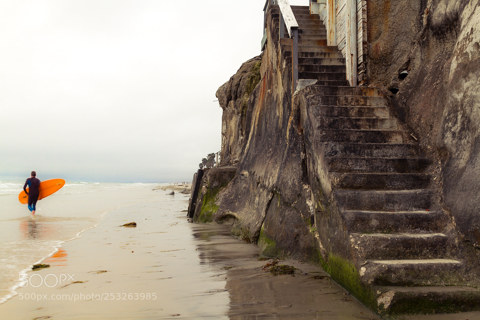 Canon EOS 7D sample photo. Stone steps surfer photography