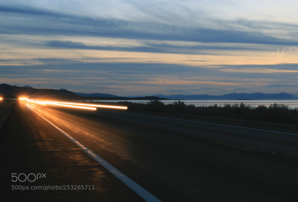 Canon EOS 70D sample photo. Headlights on the causeway photography