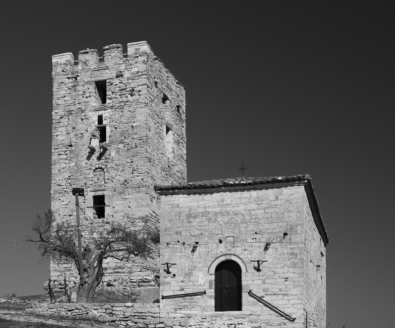 Olympus PEN E-PM2 sample photo. Nea fokea byzantine tower photography