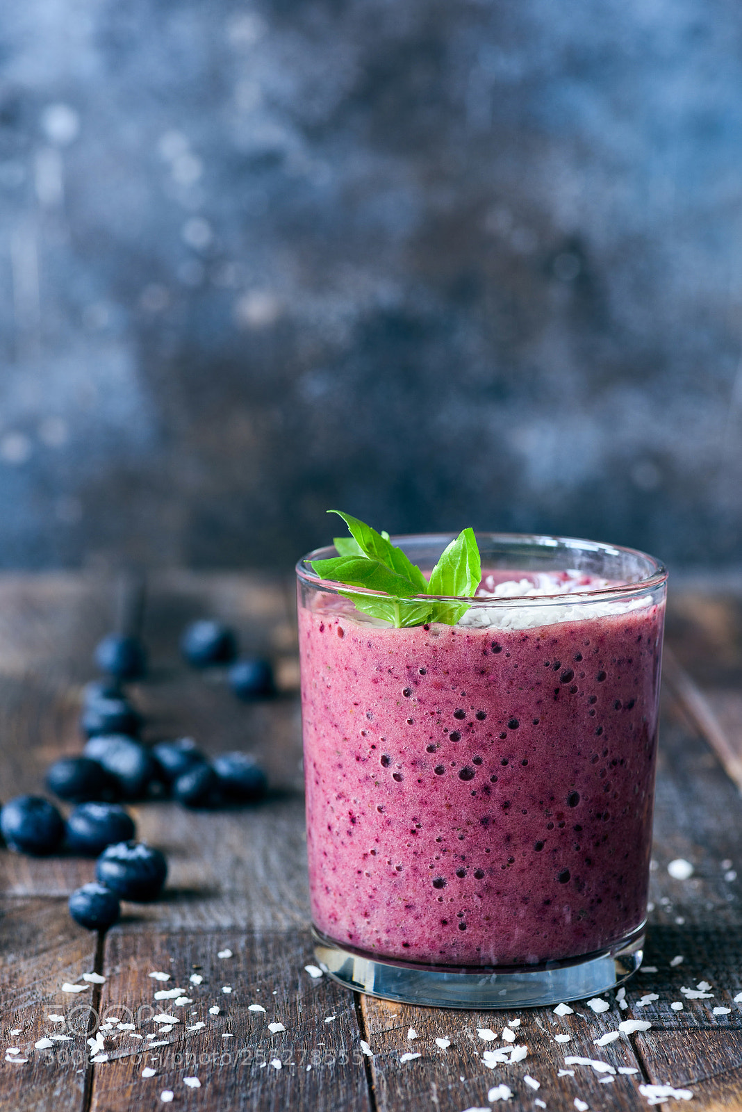 Nikon D810 sample photo. Blueberry smoothie on rustic photography
