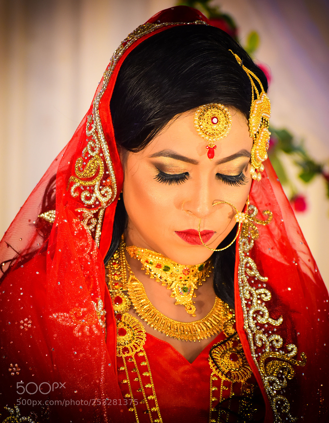 Nikon D5500 sample photo. Bride in red photography