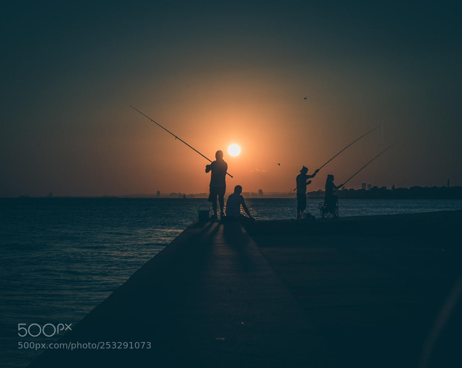 Nikon D3200 sample photo. Silhouettes of fishermen by photography