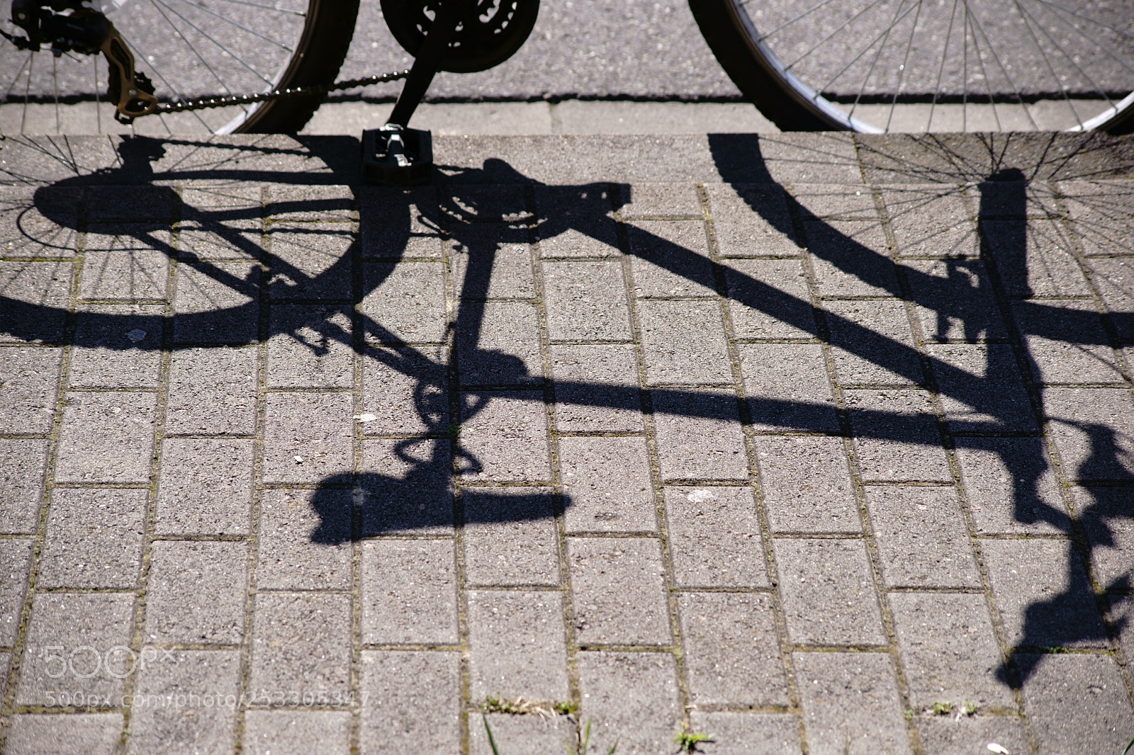 Sony a7 II sample photo. Bicycle throws shadow photography
