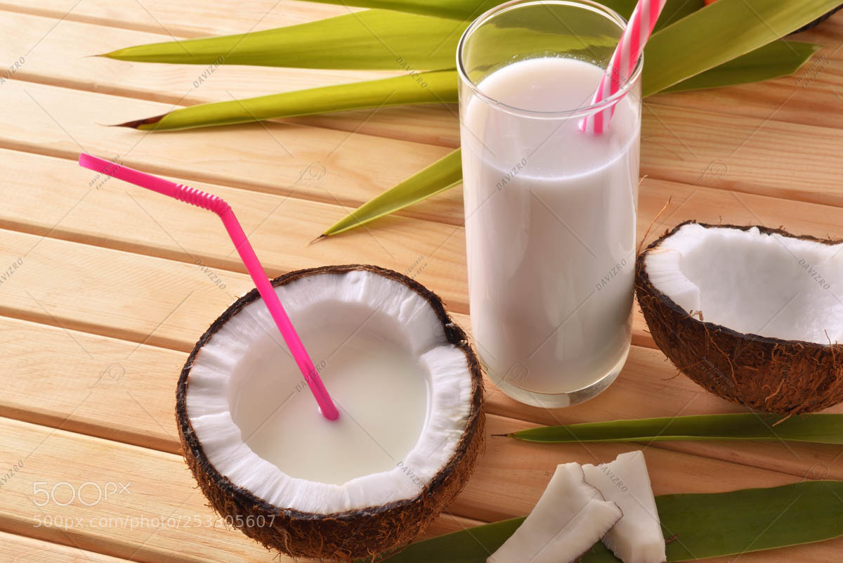 Nikon D810 sample photo. Coconut milk in containers photography