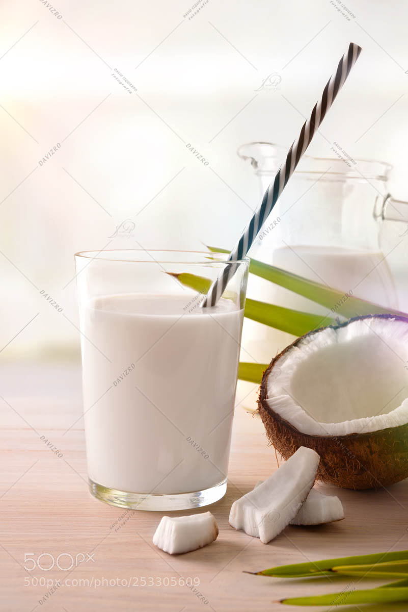 Nikon D810 sample photo. Coconut milk in glass photography