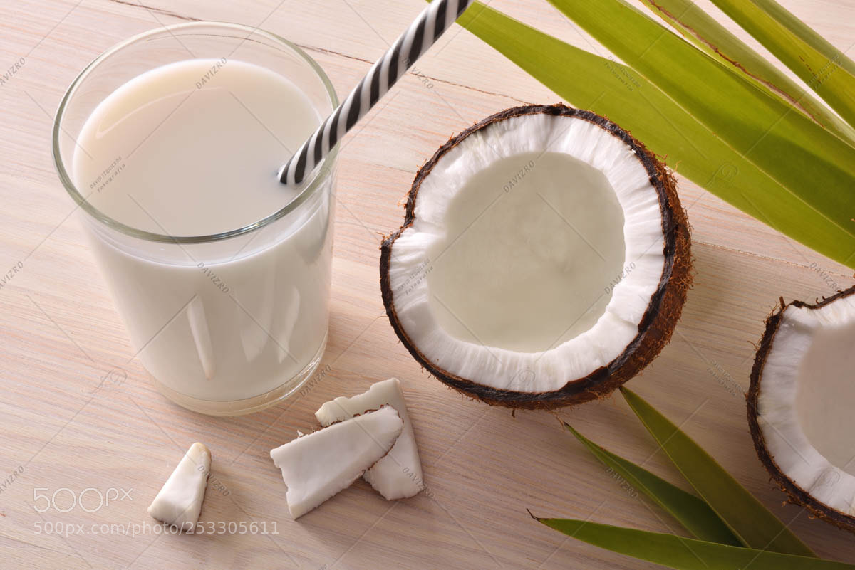 Nikon D810 sample photo. Coconut milk in glass photography