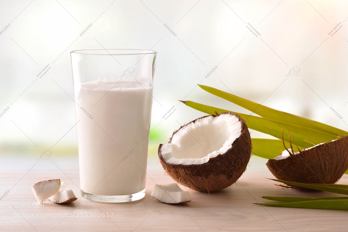 Nikon D810 sample photo. Coconut milk in glass photography