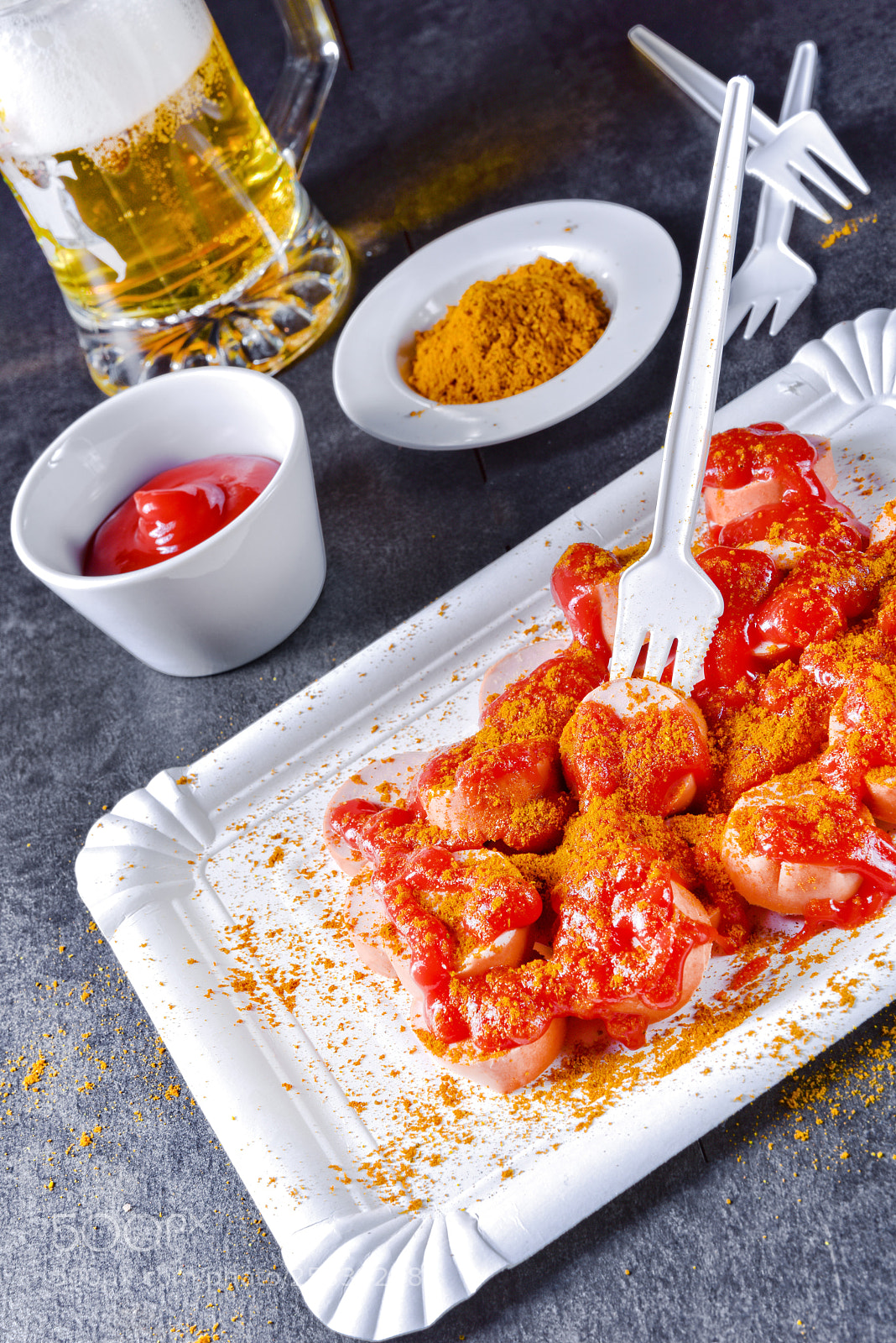 Nikon D810 sample photo. Curry bockwurst with beer photography