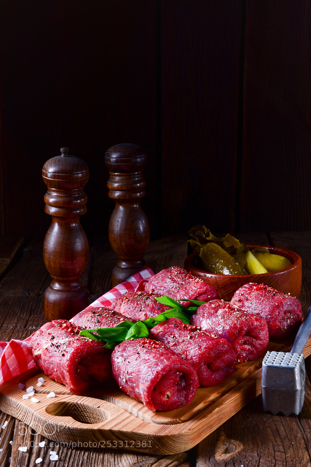 Nikon D810 sample photo. Fresh raw beef roulades photography
