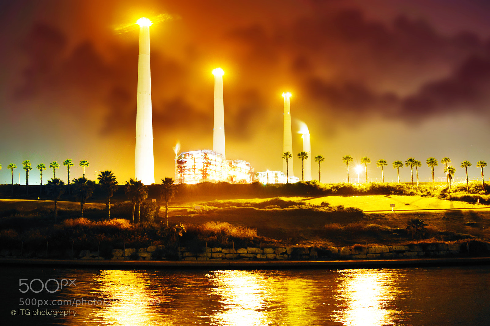 Nikon D5300 sample photo. Power station lights reflection photography