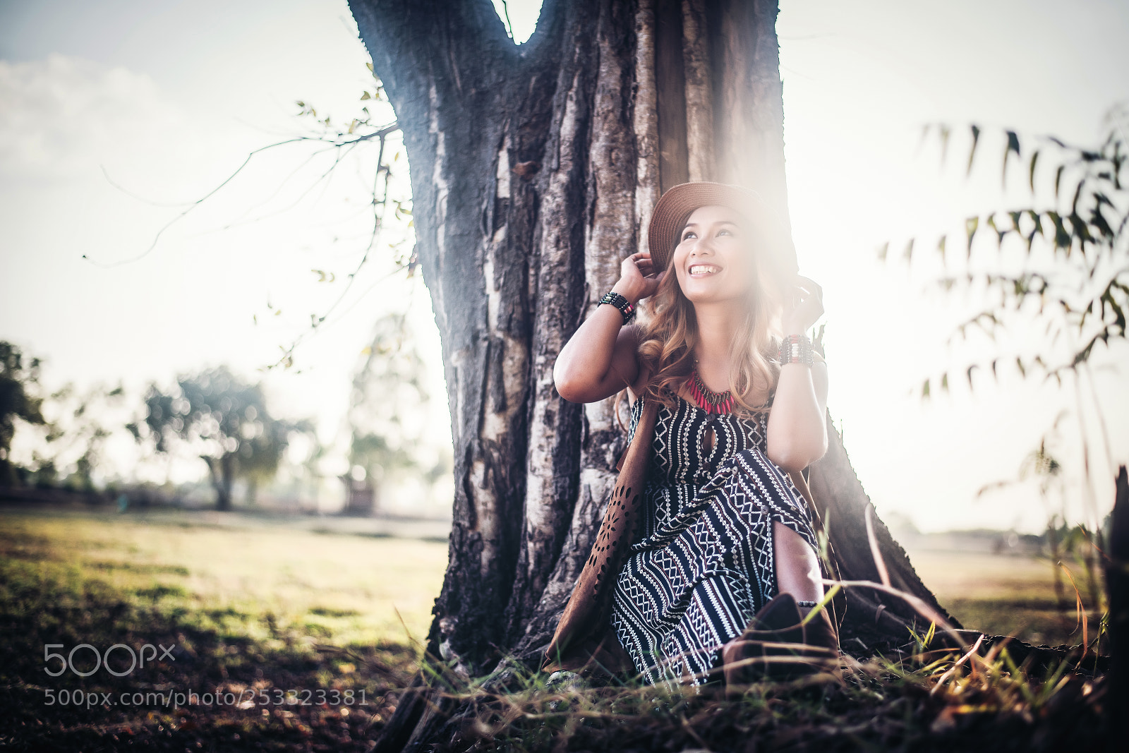 Nikon D850 sample photo. Bohemian girl sitting under photography