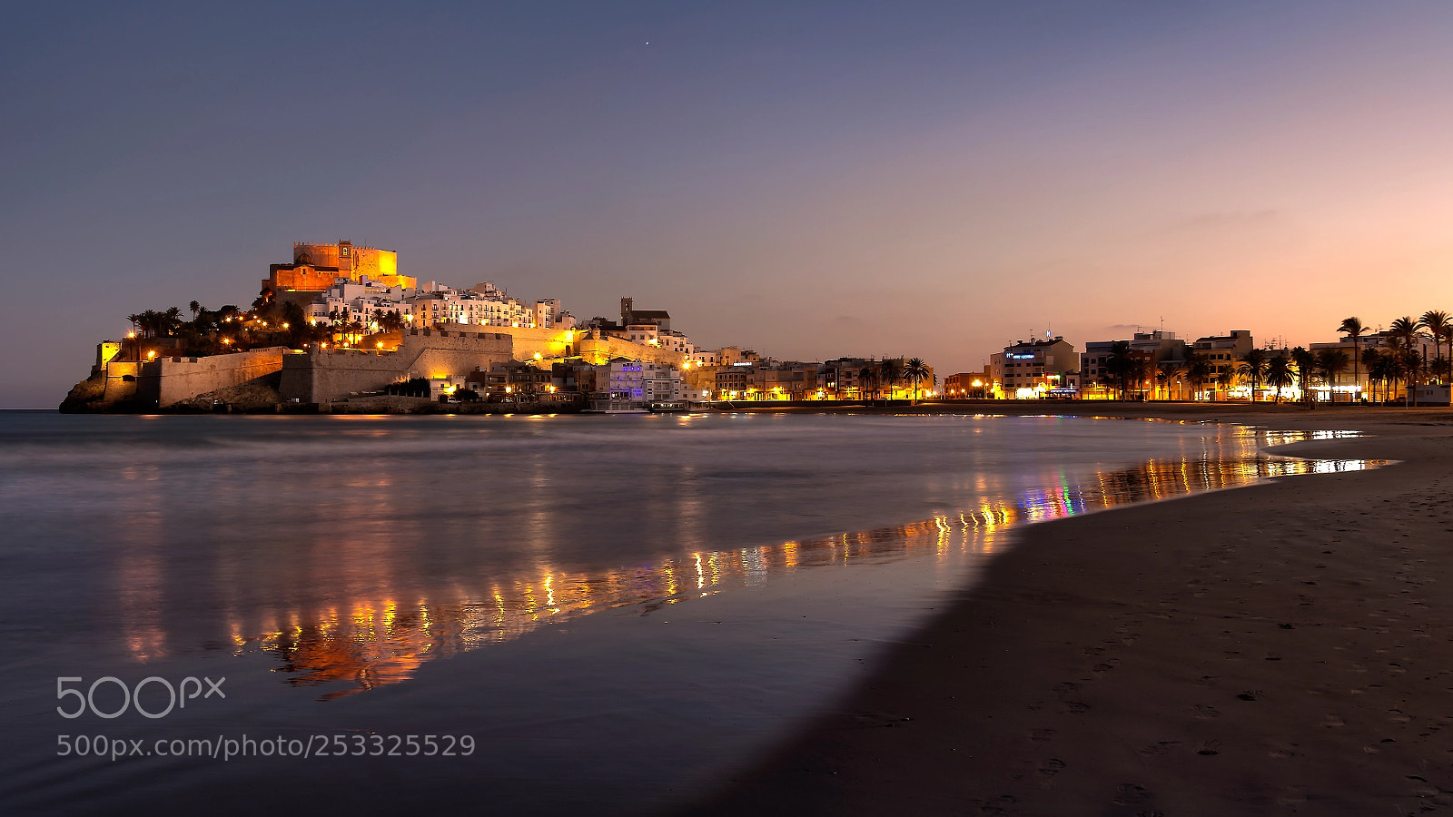 Nikon D7100 sample photo. Peniscola after sunset photography
