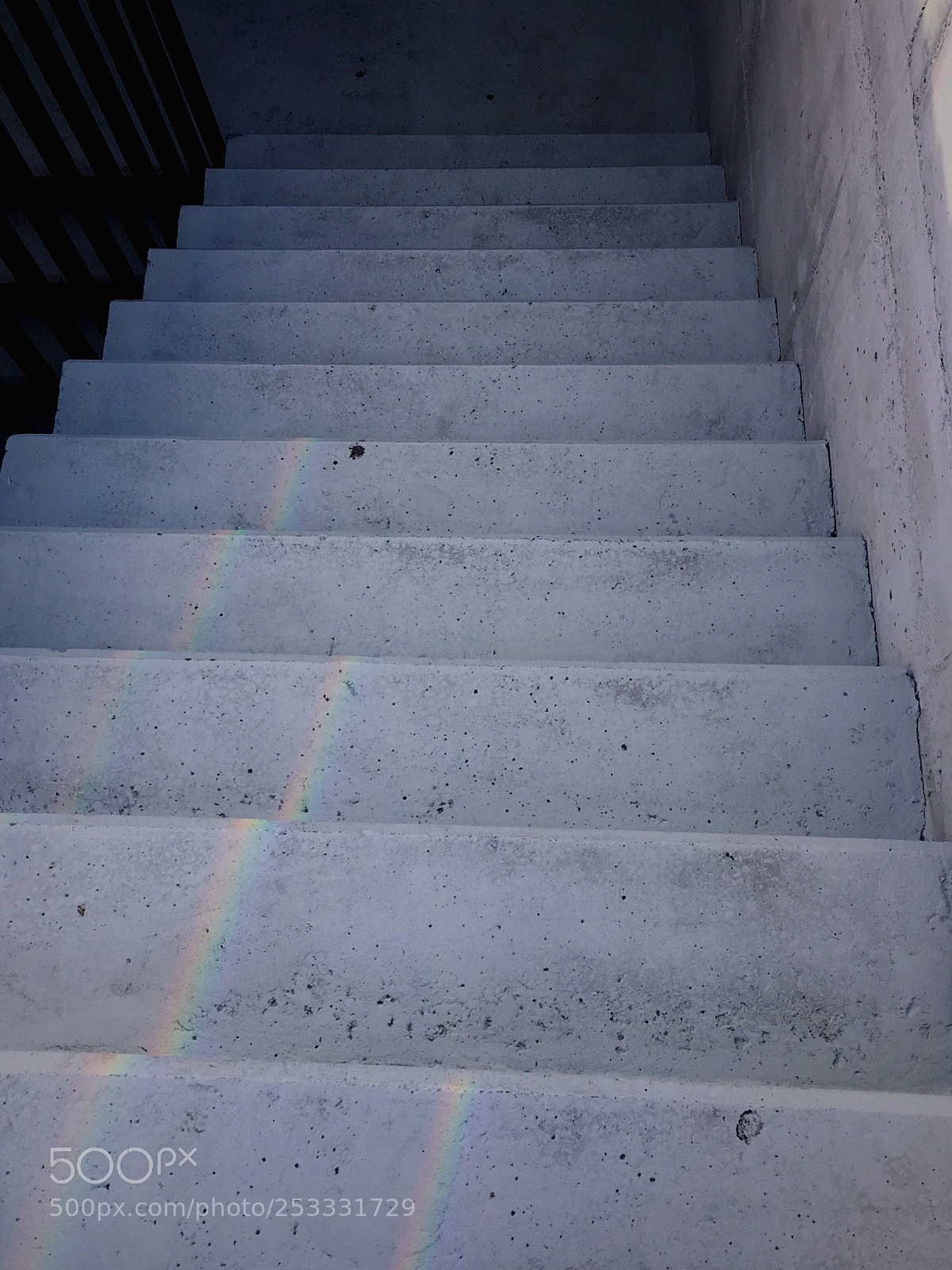Apple iPhone 6 sample photo. Rainbow on concrete stairs photography