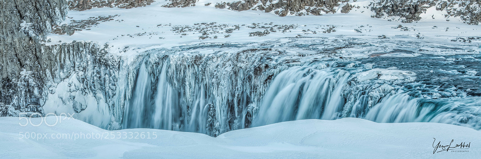 Nikon D850 sample photo. Frozen dettifoss panorama photography
