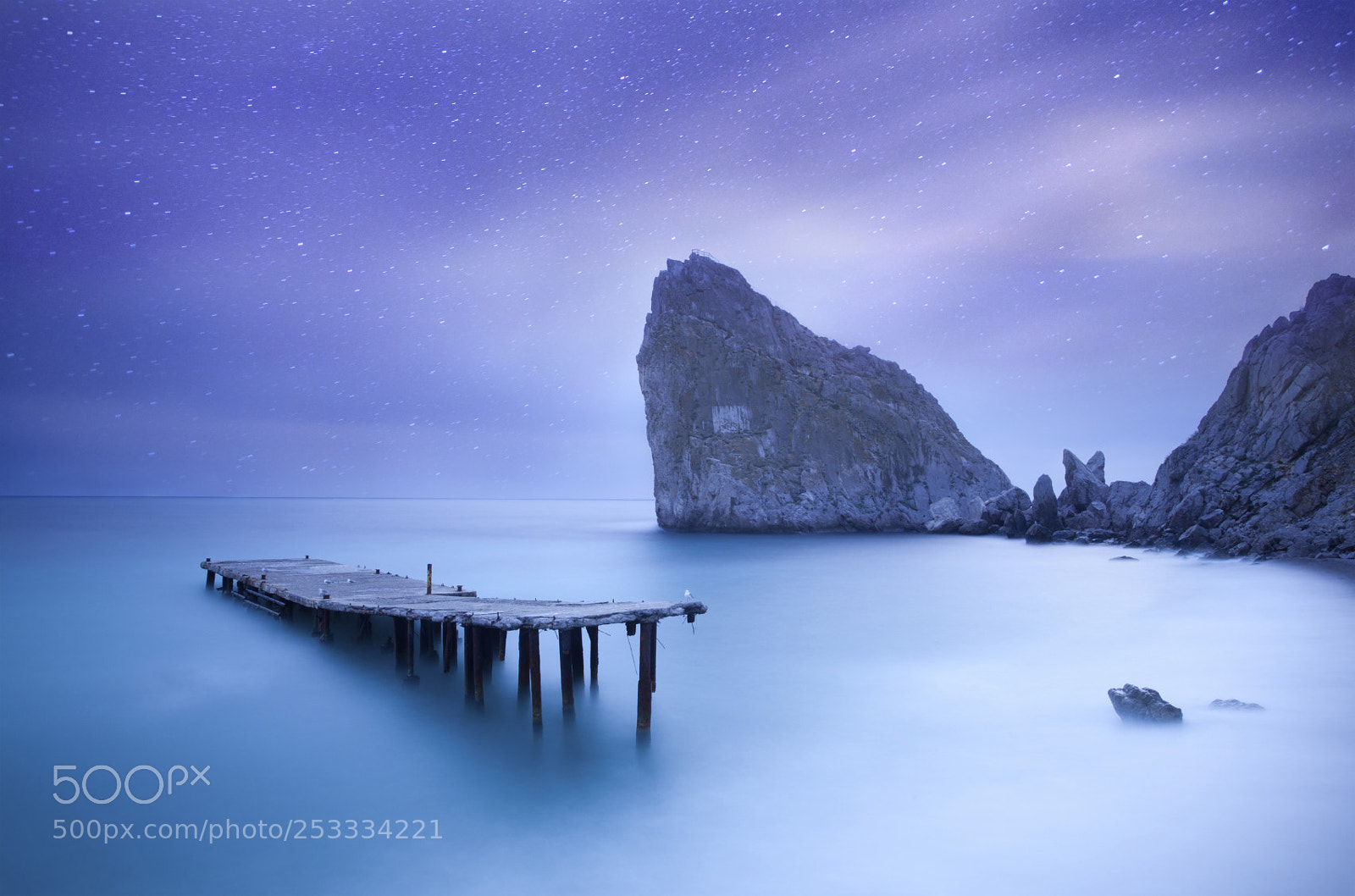 Canon EOS 5D Mark II sample photo. Sea at night under photography