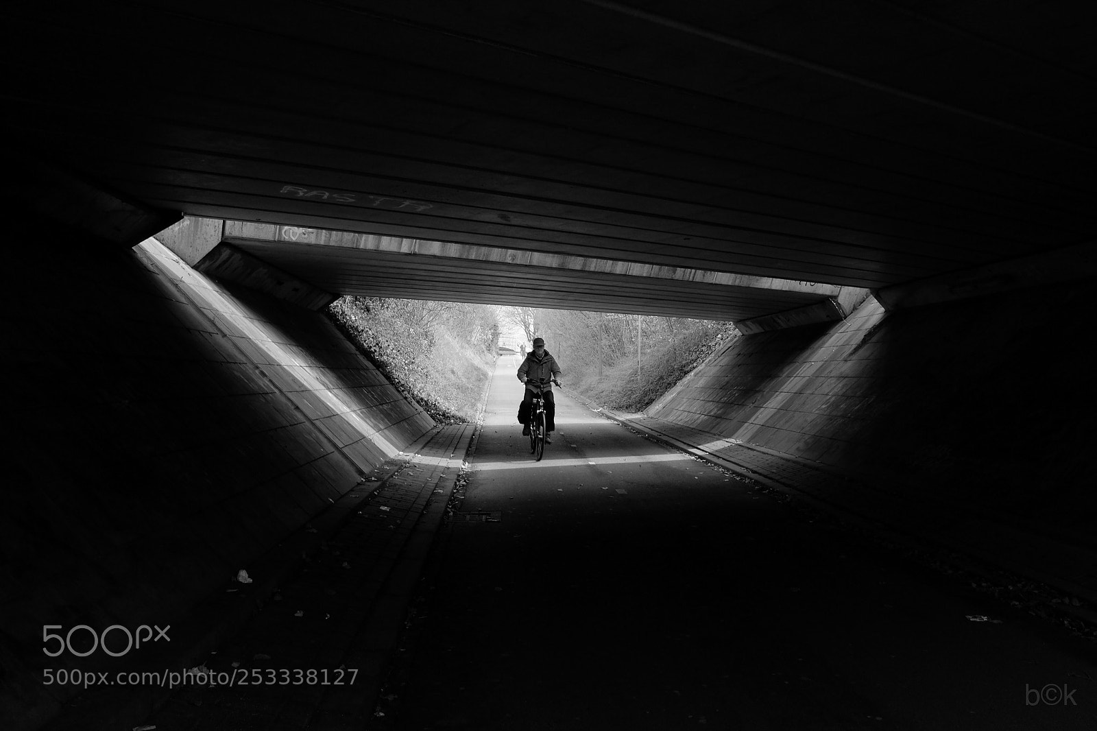 Fujifilm X70 sample photo. Biker under the bridge photography