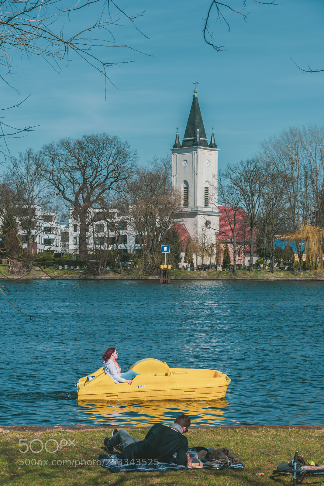 Nikon D7200 sample photo. Dorfkirche stralau mit tretboot photography