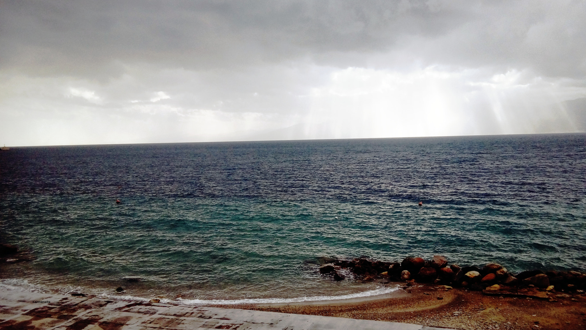 LG K350N sample photo. Stormy sea photography