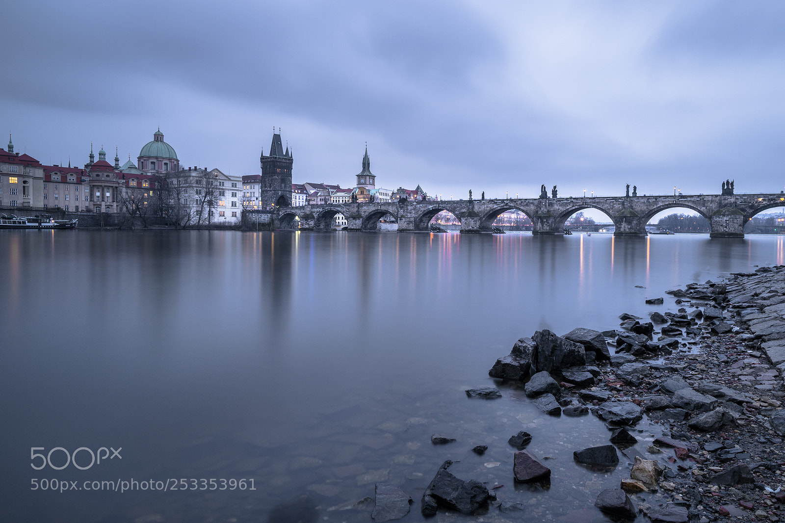 Sony a7 sample photo. Vltava blue hour photography