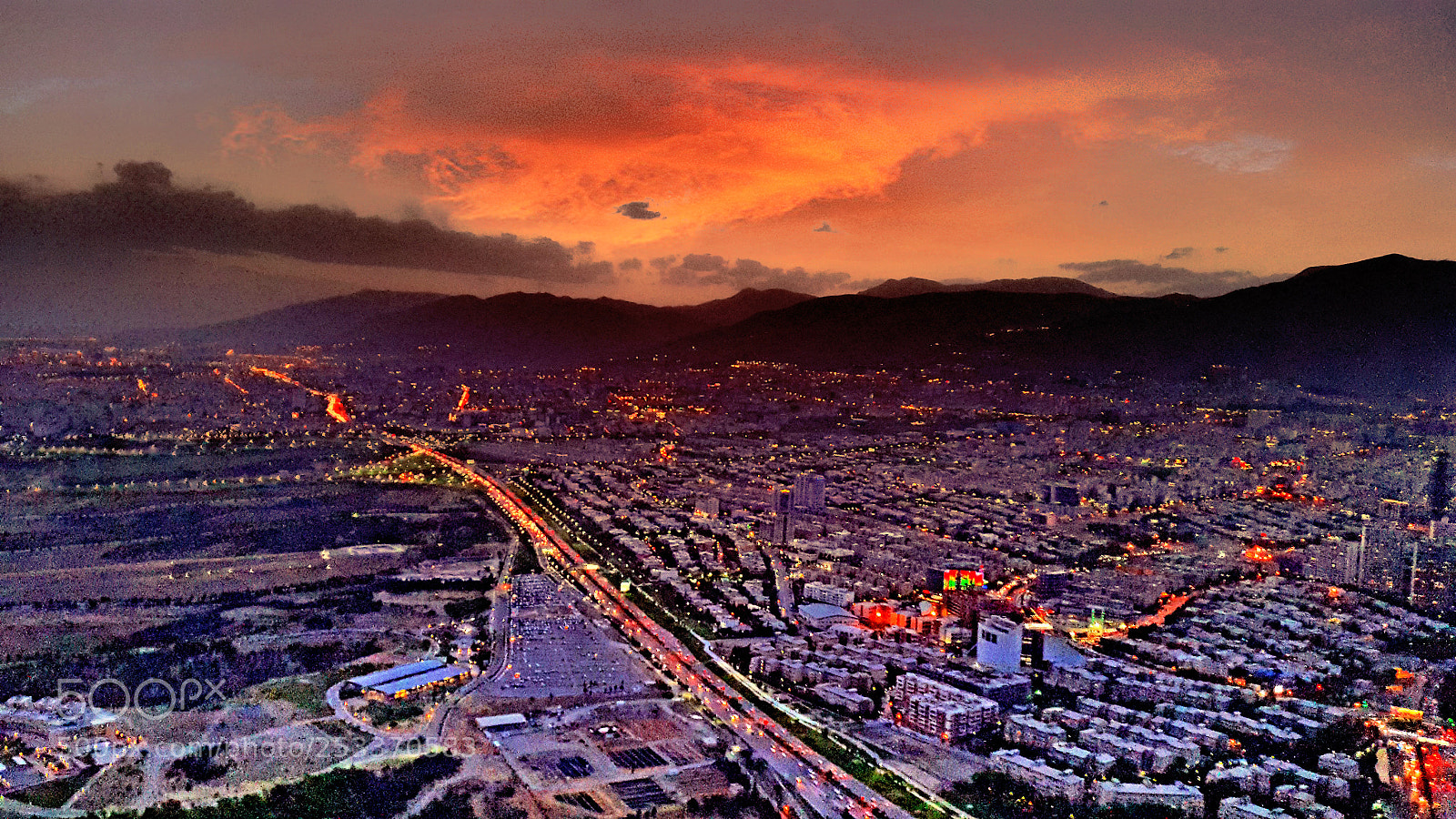 Samsung Galaxy S5 sample photo. Sunset of city photography